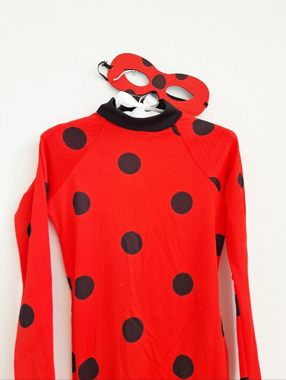 Girls Miraculous Ladybug Costume Child Small 4–6 Red Polka Dot Bodysuit & Mask